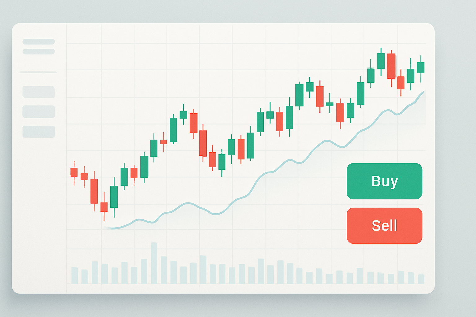 Illustration d'une interface de trading avec des graphiques